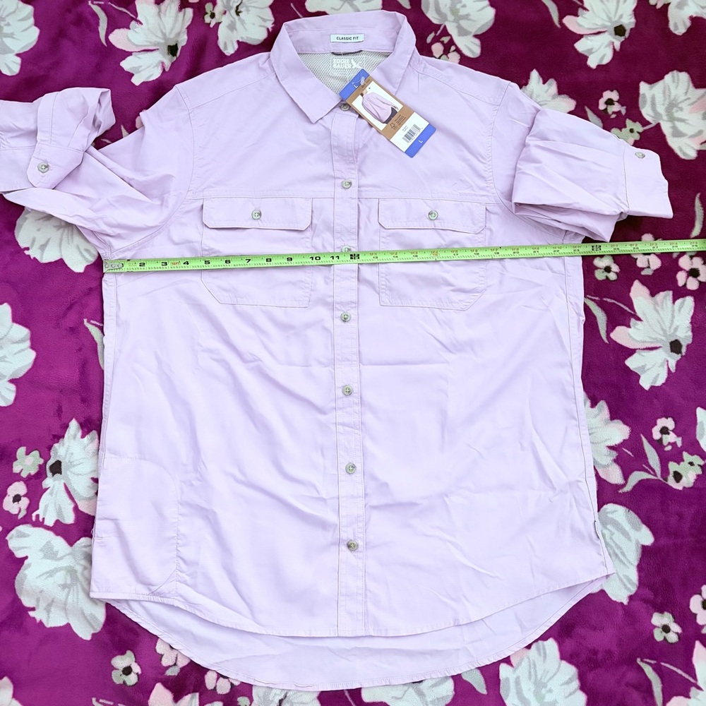 ❤️Eddie Bauer Lavender Button-Down Shirt NWT size L - Picture 12 of 16